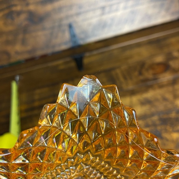 VTG FEDERAL GLASS YELLOW DIAMOND CUT DEPRESSION GLASS SQUARE CANDY TRINKET DISH - Picture 11 of 13